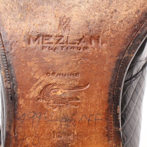 Mezlan Platinum Luciano Alligator Shoes Men's 10 M Crocodile Black Leather Spain - Picture 10 of 12